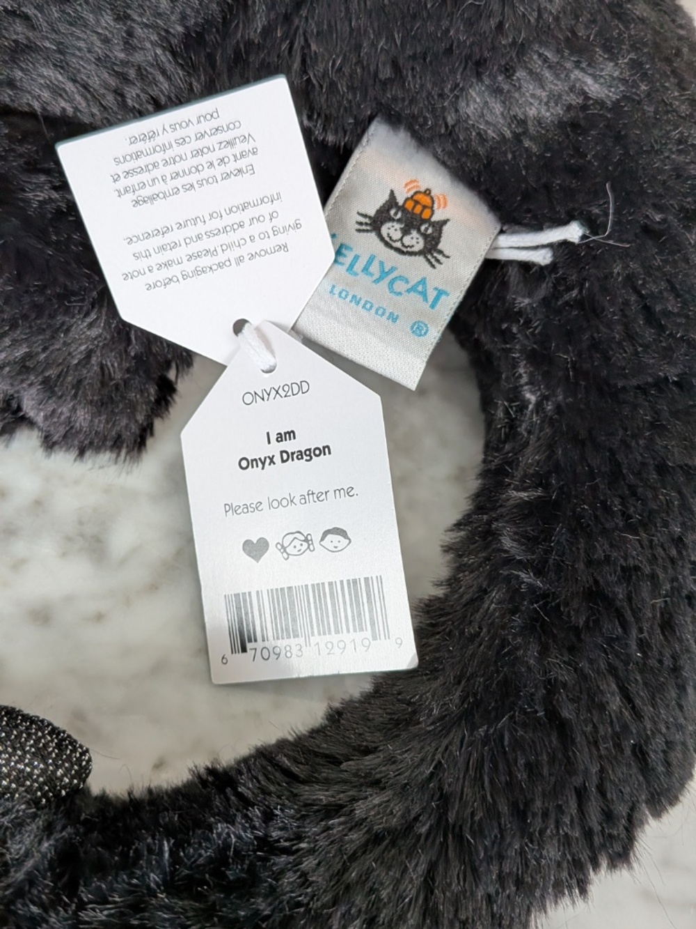 Jellycat Black Plush Dragon Stuffed Animal - Picture 2 of 8